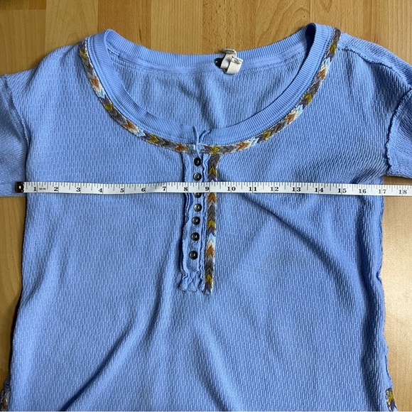 We The Free Periwinkle Long Sleeve Thermal with Patterned Trim - Picture 7 of 9